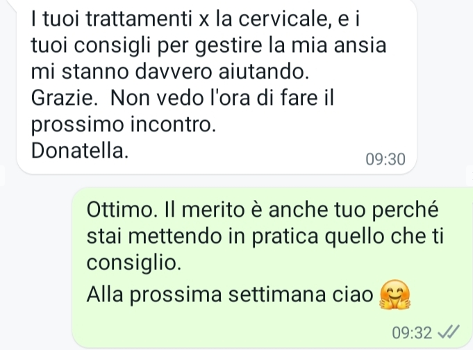 Messaggio WhatsApp Donatella