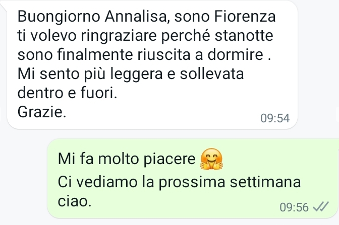 Messaggio WhatsApp Fiorenza