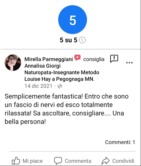 Recensione Facebook Mirella Parmeggiani